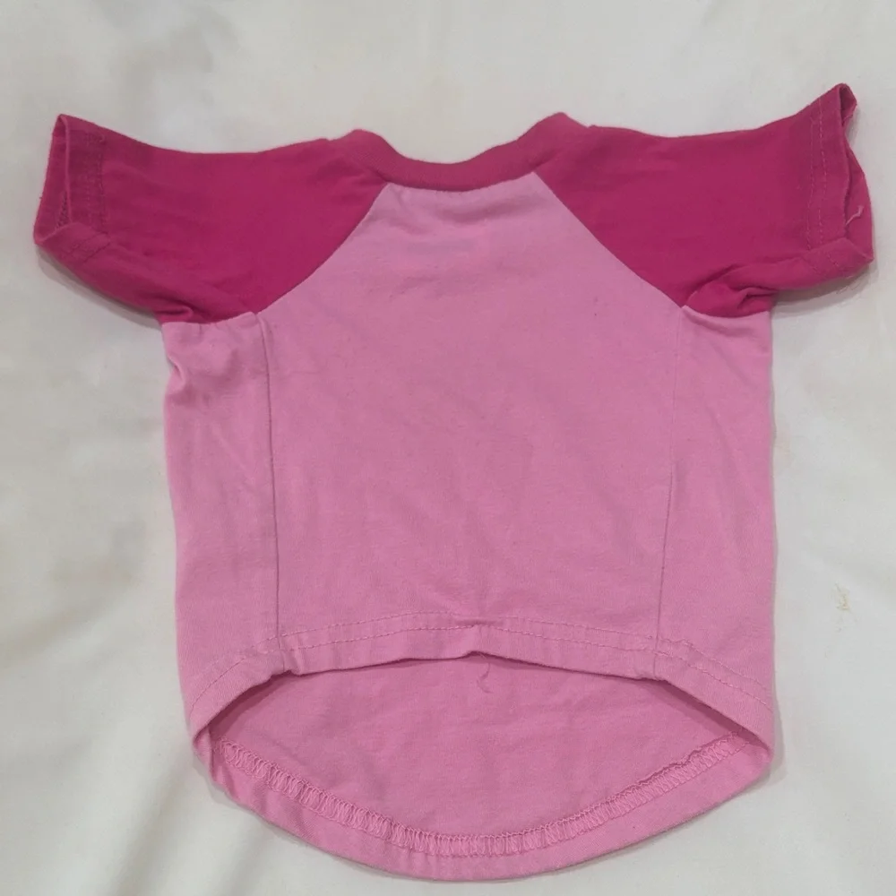 Pink Raglan 'Flirt' Puppy Tee - Short Sleeve Dog Shirt